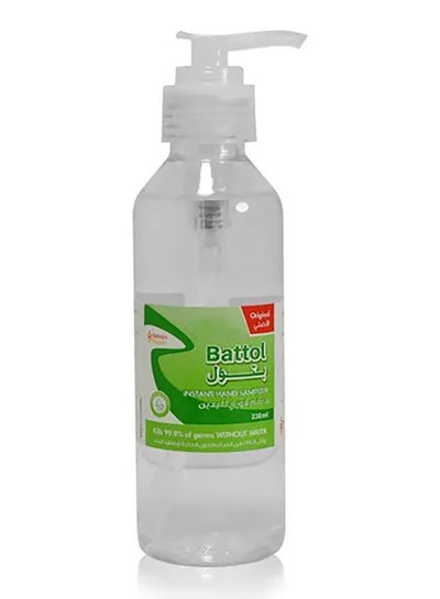 Buy Battol Hand Sanitizer Pump 230ml 70% Ethanol Non-Stick Cleanser - Vitamin E & Glycerin Liquid Moisturiser in Saudi Arabia