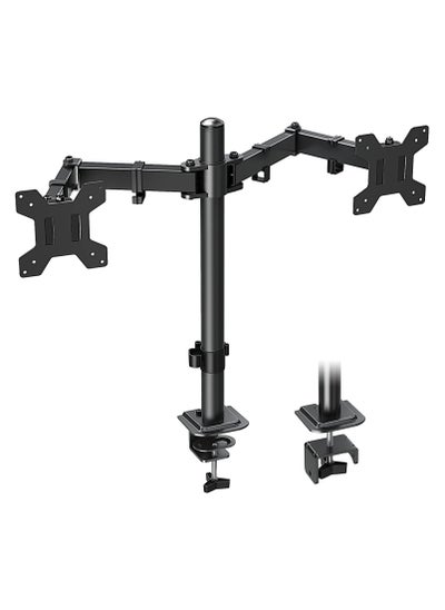 اشتري 13-27" Dual Monitor Stand Mount, Heavy-Duty Fully Adjustable Desk Clamp Arms for Computer Screens, Loads up to 17.6lbs per arm w/Swivel and Tilt, 75/100mm VESA, Black (A) في السعودية