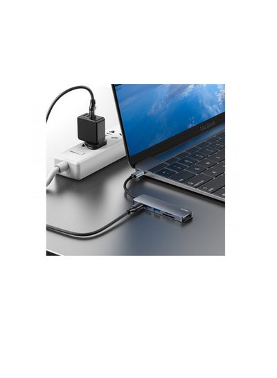 Buy HUB ADAPTER 6-in-1 Inteligent HUB Docking Station USB-C to TF/SD+USB3.0/2.0+PD Yesido HB11 in Egypt