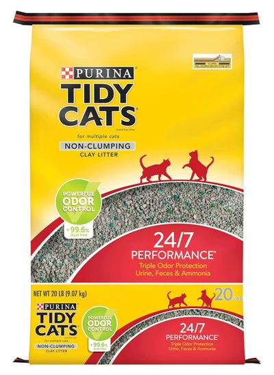 اشتري Purina Tidy Cats Non Clumping Clay Litter -  Cat Litter 24/7 Performance 9.07 Kg في الامارات