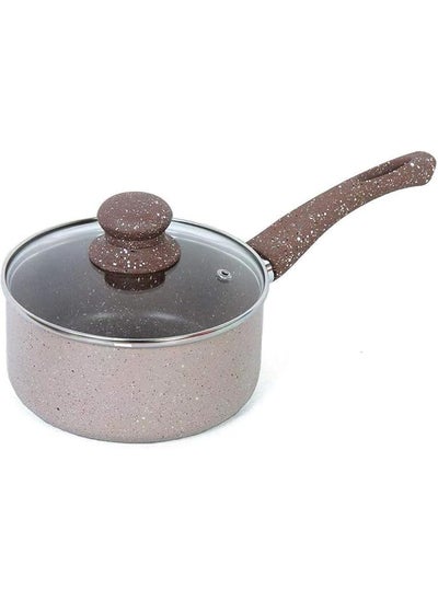 Buy Granite Sauce Pan With Glass Cover 20 Cm 2.0 Mm in Saudi Arabia