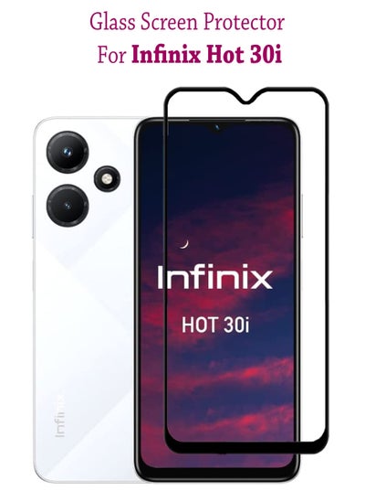 Buy Tempered Glass Screen Protector For Infinix Hot 30i - Black in Saudi Arabia