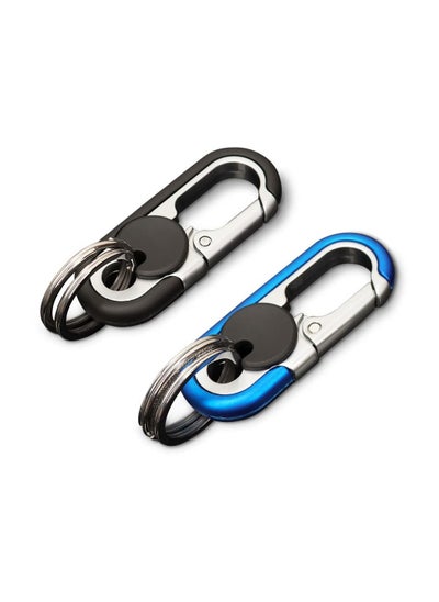 اشتري 2 Pcs Men's Car Key Chain, Double Layer Anti-Loss Chain Car Keychain Key, Metal Waistband Car Keychain Organizer for Men في السعودية