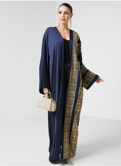 Buy Embroidered Button Detailed Abaya in UAE