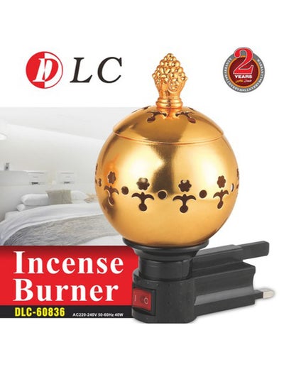 Buy Electric incense burner in classic gold style in Saudi Arabia