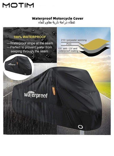 Buy Motorcycle Cover UV Protection Dustproof Waterproof 210D Oxford Motorbike Cover with Lock Holes 104 inches for Most Motorcycles 3XL in UAE