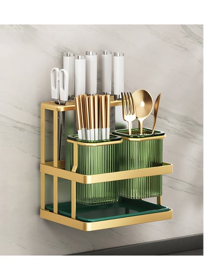 اشتري Cutlery Holder, Metal Flatware Organizer, Spoon Knives Fork holder, Utensils Organizer, Kitchen Organizer for Countertop, Self-Adhesive Wall-Mounted Cutlery Organizer. في الامارات