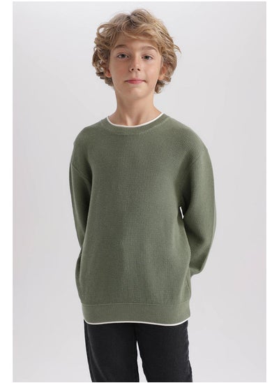 Buy Boy Tricot Regular Fit Crew Neck Long Sleeve Pullover in Egypt