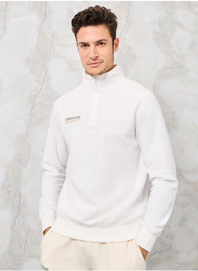 Buy Undyed 1/4 Zip Fleece Sweatshirt in Saudi Arabia