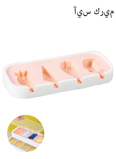 Buy Ice Cream Mold Food grade Silicone Home made Ice Cream Ice Cream Ice Cream Grinding Tool Children's Cheese Stick Model.Pink in UAE