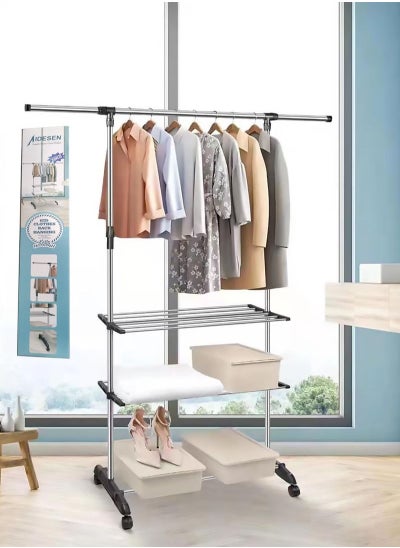 Buy Shelf and Rack for Hanging Clothes holds up to 20 kg - 158 x 42 x 150 cm in Saudi Arabia