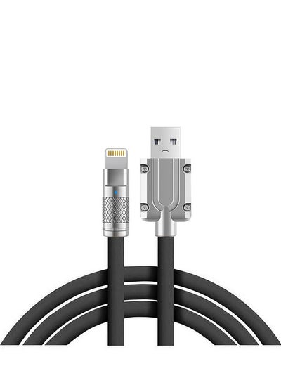 Buy 120W Fast Charging USB A to Lightning Cable for iPhone 1.5 Meters Black in Saudi Arabia