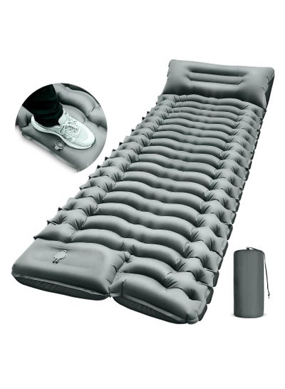 Buy Sleeping Pad Ultralight Inflatable Sleeping Pad for Camping, 196X68cm, Built-in Pump, Ultimate for Camping, Hiking - Airpad, Carry Bag, Waterproof - Compact & Lightweight Air Mattress in Saudi Arabia