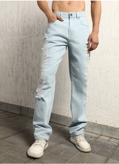 اشتري Cotton Straight Fit Mid-Rise Casual Jeans في الامارات