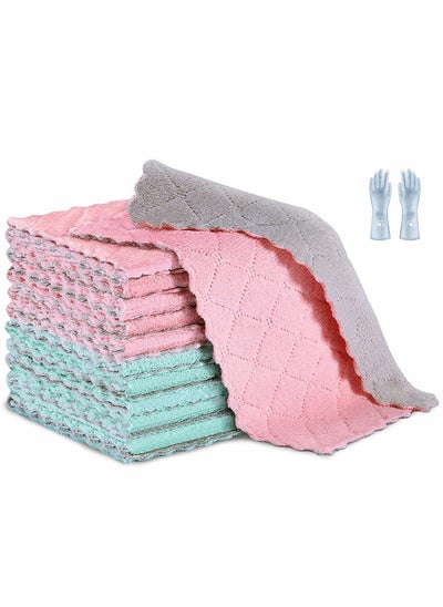 اشتري Premium Coral Velvet Dishcloths for Kitchen Cleaning, Super Absorbent Towels for Oil and Dust Removal, Ideal for Furniture and Glass Surfaces في السعودية