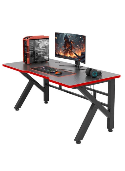 Buy Gaming Table, Gaming Desktop Computer Desk, Gaming Desk With Carbon Fiber Surface K Shaped Game Table, Suitable For Home Bedroom, Living Room, Office (100x50x75cm) in Saudi Arabia