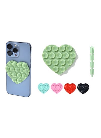 Buy 5 PCS Multipurpose Phone Suction Mount, Heart-shaped Silicone Suction Cup Phone Holders, Anti-Slip Self-Adhesive Phone Holder Suction Cup in UAE