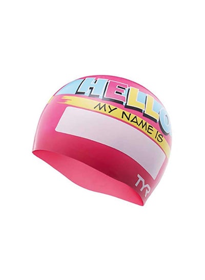 اشتري Hello My Name is Junior Swim Cap For Men & Women (Pink,ALL) في السعودية
