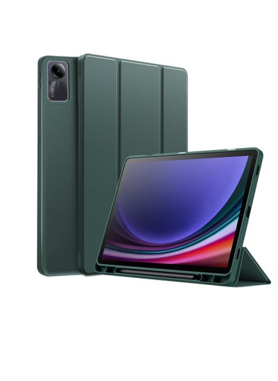 اشتري Smart Case For Xiaomi Redmi Pad SE 11 inch Tablet 2023 Cover with Pencil Holder, Soft TPU Smart Stand Back Cover Auto Wake/Sleep (Green) في مصر