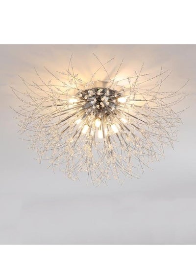 اشتري 8 Head Silver Dandelion Crystal Ceiling Lamp G9 LED 3000K Living Room Bedroom Dining Room Lamps في الامارات