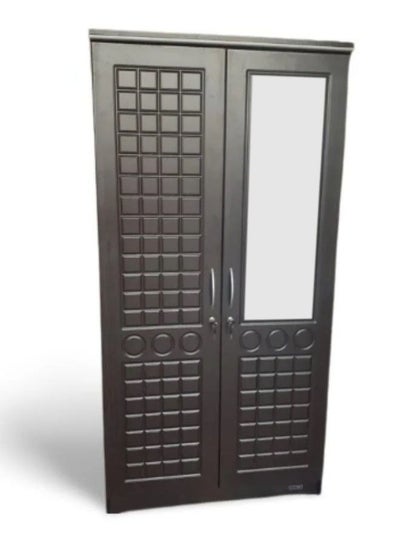 Buy 2 Door Wooden Wardrobe Cupboard Solid Wood Perfect Modern Stylish Cabinet With Mirror in UAE