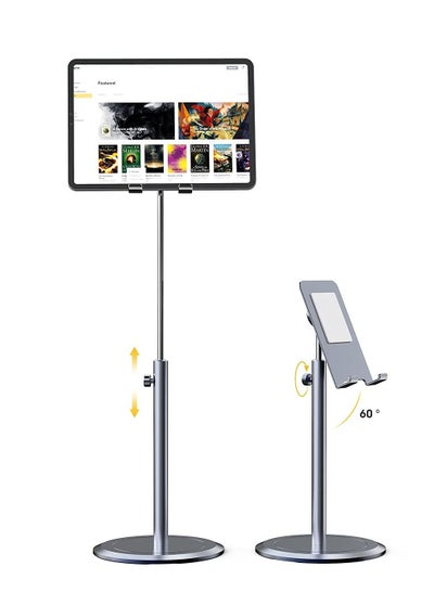اشتري Tablet Stand Holder, Desk with 10x Stable Base for Ipad, Adjustable Height Cell Phone Stand Compatible with Ipad Mini Air Pro 12.9, Kindle, Cell Phones 4.0-12.9 Inch, Aluminum في الامارات