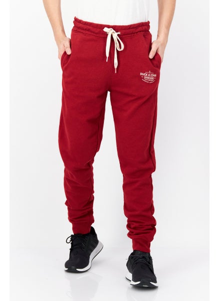 Buy Men Drawstring Brand Logo Sweatpants, Red in UAE