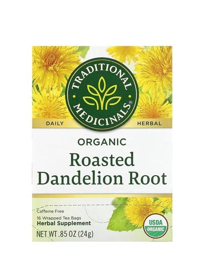 Buy Organic Roasted Dandelion Root, Caffeine Free, 16 Encapsulated Tea Bags, 0.85 oz (24 g) in UAE