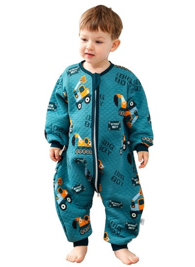 اشتري SYOSI Baby Sleep Bag with Feet Hip Zipper 1.5 TOG Wearable Blanket with Long Sleeve 100% Cotton Sleep Sack for All Seasons 2-4T Infant Toddler Pajamas for Girl Boy Excavator, S في السعودية