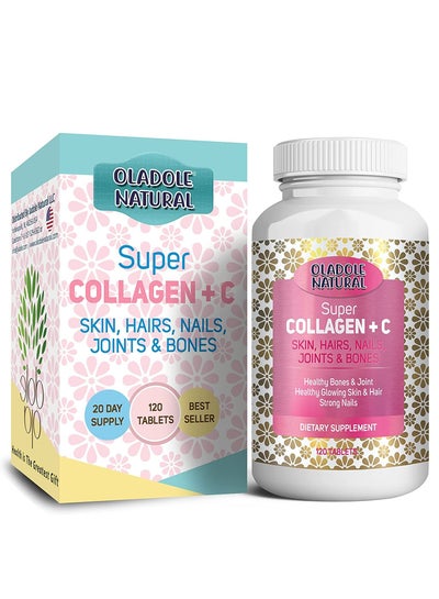 اشتري Oladole Natural Super Collagen C 120 Tablets Healthy Bones & Joint Healthy Glowing Skin & Hair Strong Nails في الامارات