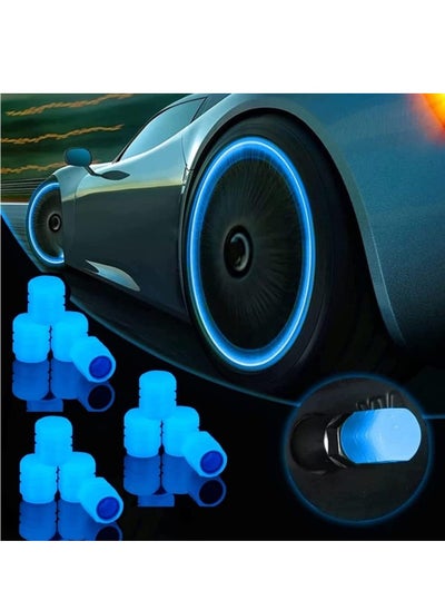 اشتري 12PCS Car Tire Valve Caps Glow in The Dark Air Caps Cover for Car Truck SUV Motorcycles Bike في السعودية