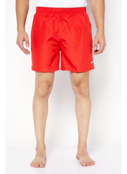 Buy Men Brand Logo Swim Shorts, Red in UAE