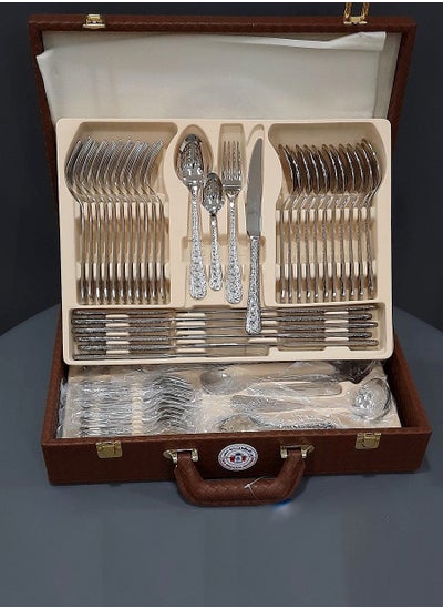 Buy Bin Shihoun Stainless Steel Spoons, Forks and Knives Bag Set, Silver 72 pieces in Saudi Arabia