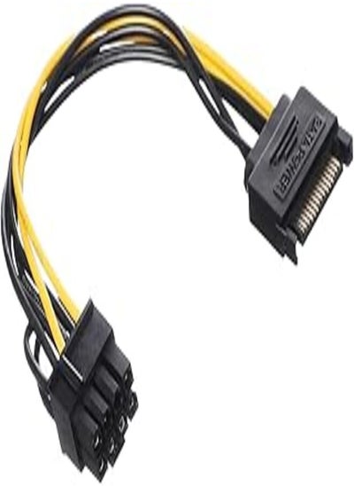 اشتري Keendex kx1940 sata cable, 15 pin male to 6/8 pin - yellow and black في مصر