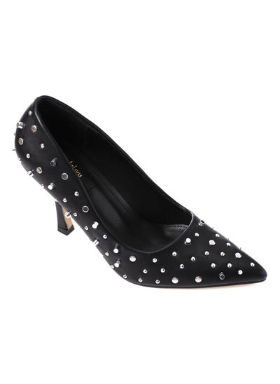 Buy Slip On Studded Allover Statement Heels - Black in Egypt