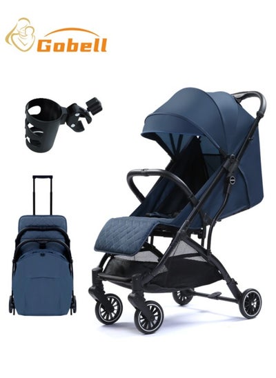 Buy Luxury Portable Baby Stroller Anti-Shock Springs Foldable Baby Stroller With Cup Holder in Saudi Arabia