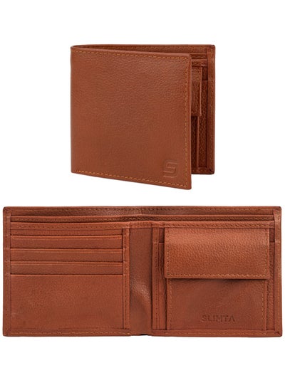 اشتري SLIMTA Men's Genuine Leather Wallet with 6 Card Slots Slim Bifold Wallet for Men Leather Wallet Stylish and Durable Men's Wallet في الامارات