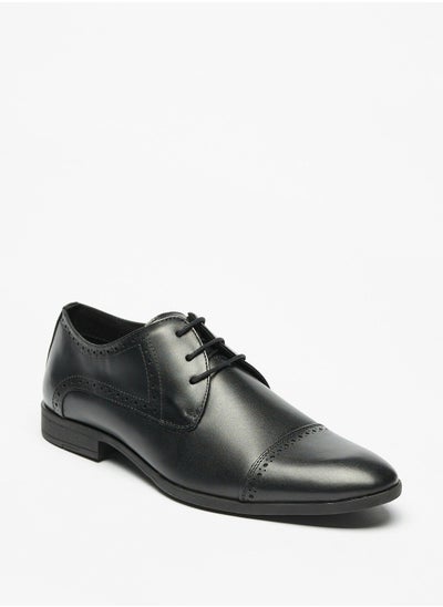 اشتري Perforated Lace Up Derby Shoes في الامارات