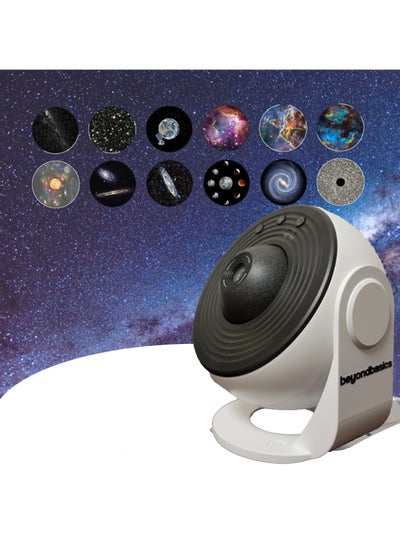 اشتري جهاز عرض Beyond Basics Galaxy Projector 360 قابل للتعديل بدقة 4K وقابل للاستبدال، 12 قرصًا منزليًا، جهاز عرض LED جمالي، جهاز عرض LED مرصع بالنجوم، هدية مثالية لعيد الميلاد، عرض كوكبي للأطفال (أبيض). في الامارات