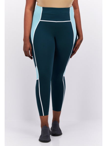 اشتري Women Plus Size Training Tights, Dark Green/Combo في الامارات