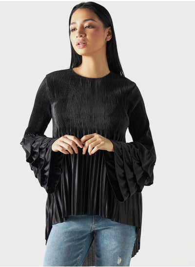 اشتري Ruffle Sleeve Tiered Top في الامارات