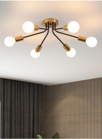 Buy 6 Led Chandelier Black And Gold Satellite Ceiling Lamp Kitchen Lamp Dining Room Lamp Bedroom Corridor in Saudi Arabia