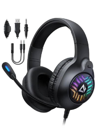 Buy GHX1 RGB Gaming Headset with Stereo Sound 50MM Drivers Noise Canceling Mic in Egypt