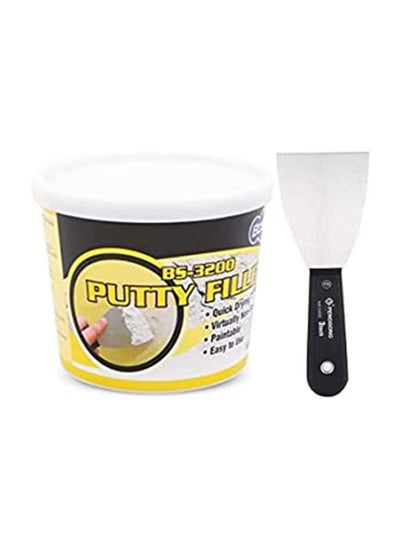 اشتري BOSSIL All-Purpose Putty, Putty Filler, Spackling for Drywall, Quick Drying, Designed for Interior and Exterior Home Use, Paintable, Permanent, Non-Shrinking, 500g & 3" Wall Scrapper في الامارات