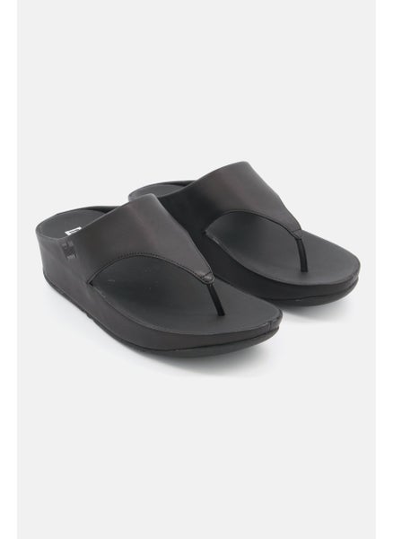 Buy Women Slip On Shuv Leather Toe Post Sandals, Black in Saudi Arabia