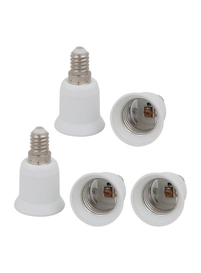 Buy 5 Piece E14 To E27 Extender Adapter Converter Lamp Bulb Socket Holder White in Egypt