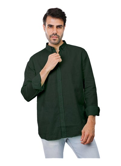 اشتري Coup Regular Fit Basic Shirt For Men Color Olive في مصر