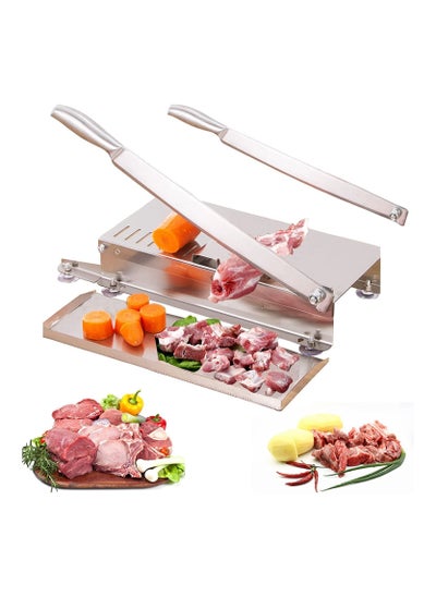 Buy Manual Bone Meat Slicer Stainless Steel Cutter Machine Rib Fish Chicken Beef Cutting Machine Machine For home Cheese Fruit Vegetable Bread Cutter in UAE