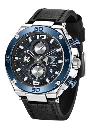 اشتري Watches for Men Watch Quartz Luxury Leather Waterproof Chronograph Watch 5151 في السعودية