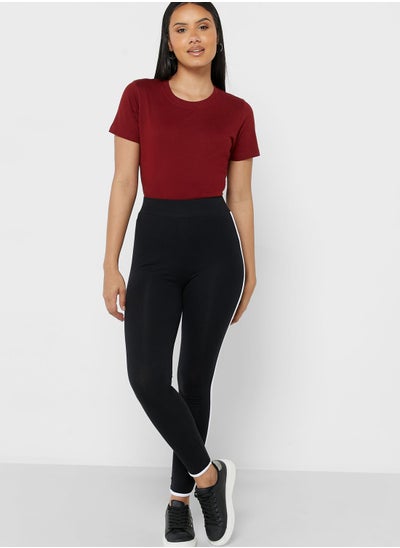 Buy Contrast Side Paneled Leggings in Saudi Arabia